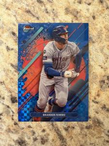 2025 Topps Finest Brandon Nimmo Blue Xfractor #247