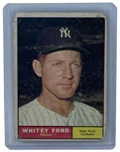Whitey Ford 1961 Topps Baseball Card Yankees