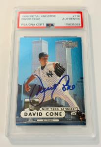 David Cone Autographed 1998 Yankees Metal Card