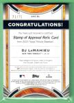 2023 Topps Tribute DJ LeMahieu Gold Relic #/75
