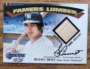 2001 Fleer Game Time Bucky Dent Autograph Card