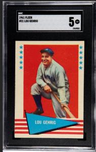 1961 Fleer Lou Gehrig #31 Yankees SGC 5