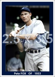 Pete Fox 1933 Detroit Tigers Colorized Print