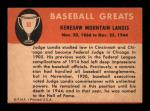 1961 Fleer #53 Kenesaw M. Landis Card