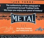 Joe Torre 2022 Leaf Metal 1/1 Gold Mojo Auto