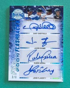 2024 Yankees Quad Auto: Sheffield, Giambi, Sierra, Flaherty