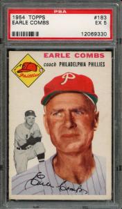 1954 Topps Earle Combs #183 PSA 5 Card