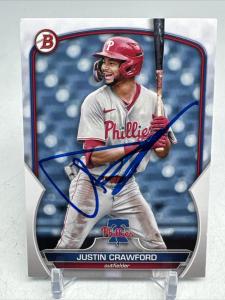 2023 Bowman Draft Justin Crawford Auto Phillies Card