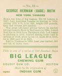 1933 Goudey Babe Ruth Chewing Gum Card