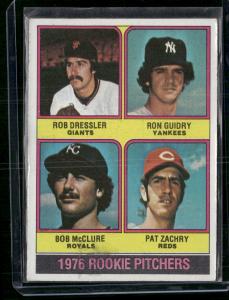 1976 Topps Rookie Pitchers Dressler, Guidry, McClure, Zachry