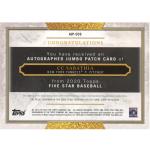 2020 Topps Five Star C.C. Sabathia Auto Card