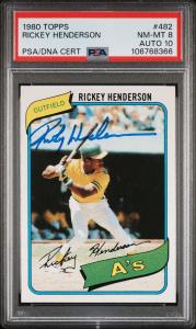 Rickey Henderson Card with 8 MLB Mystery Cards