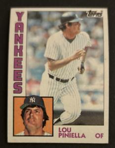 1984 Topps Lou Piniella Yankees Baseball Card #408