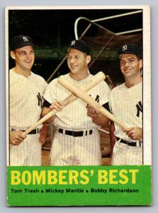 1963 Topps Tom Tresh, Mickey Mantle, Bobby Richardson