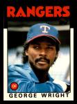 1986 Topps Tiffany George Wright #169 Card