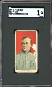1910 T206 Ty Cobb Red Portrait Polar Bear Card