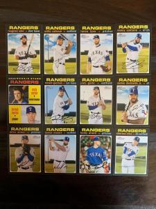 2020 Topps Heritage Texas Rangers Team Set 12 Cards
