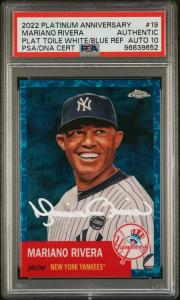 Mariano Rivera 2022 Topps Chrome Blue Refractor Auto