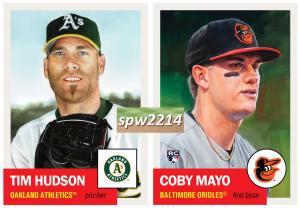 Topps Living Set Tim Hudson & Coby Mayo Cards