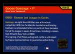 2002 Finest Moments Goose Gossage Autograph Card