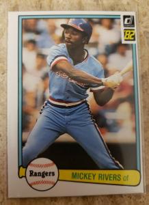 Donruss 82 Mickey Rivers Misprinted Baseball Card
