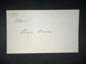 Earle Combs Autographed Yankees 3x5 Card