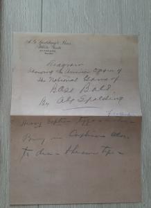 A G Spalding 19th Century Baseball Rules Letter