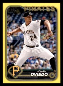 2024 Topps Yellow Johan Oviedo Pittsburgh Pirates Card