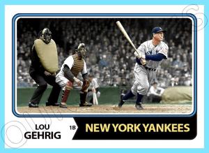 Lou Gehrig Art Card - New York Yankees