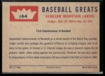 1960 Fleer Kenesaw Landis Baseball Card #64