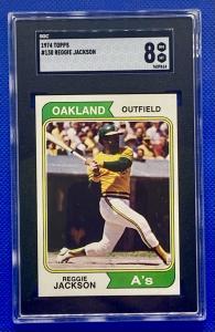 1974 Topps Reggie Jackson Card #130 SGC 8
