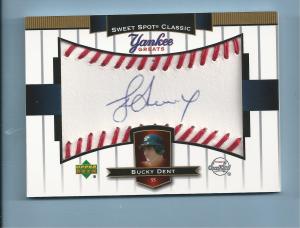 Bucky Dent 2003 Yankee Classics Autograph Card