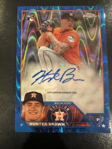 2023 Topps Chrome Hunter Brown Rookie Auto Blue