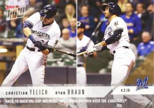 Christian Yelich Ryan Braun 2018 Topps NOW Card