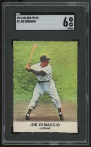 1961 Joe DiMaggio Golden Press Card #9 SGC 6