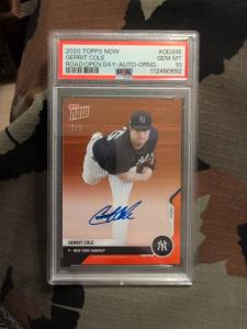 2020 Topps Now Gerrit Cole Auto 2/5 Yankees