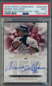Bernie Williams 2018 Topps Luminaries Red AUTO #02/10