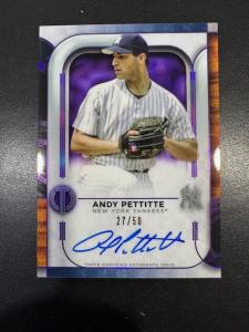 2022 Topps Tribute Purple Auto Andy Pettitte /50