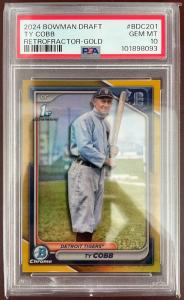 2024 Bowman Draft Gold Ty Cobb #BDC201 PSA 10