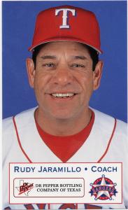 2000 Texas Rangers Rudy Jaramillo Dr. Pepper Card