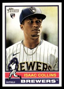 2025 Topps Heritage Isaac Collins Milwaukee Brewers Card