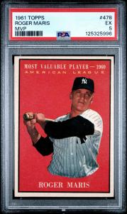 1961 Topps Roger Maris MVP #478 Card