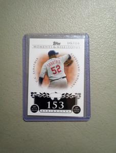 2008 Topps C.C. Sabathia Moments & Milestones Card