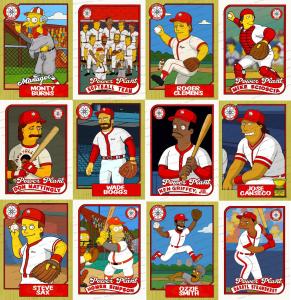 Simpsons Softball Team Custom Trading Cards Set