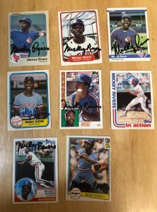 8 Mickey Rivers Autographed Texas Rangers Cards