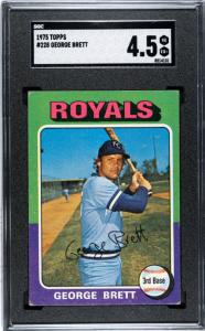 George Brett 1975 Topps Rookie Card #228 SGC 4.5
