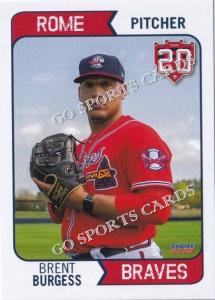 2023 Brent Burgess RC Rome Braves Card