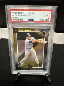 1998 Pinnacle Zenith Alex Rodriguez Gold Card PSA 9