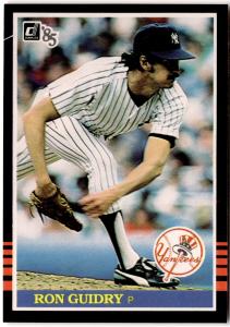 1985 Donruss Ron Guidry Yankees Baseball Card