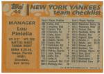 Lou Piniella 1988 Topps Manager Card #44